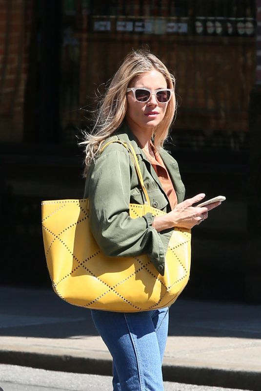 SIENNA MILLER Out and About in New York 04/23/2018