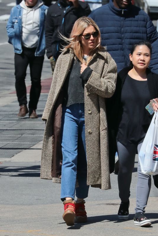 SIENNA MILLER Out with a Friend in New York 04/20/2018