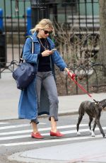 SIENNA MILLER Out with Her Dog in New York 04/12/2018