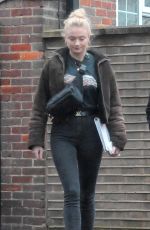 SOPHIE TURNER and Joe Jonas Walks Their Dog Out in London 04/03/2018