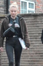 SOPHIE TURNER and Joe Jonas Walks Their Dog Out in London 04/03/2018