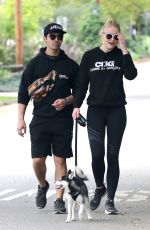 SOPHIE TURNER and Joe Jonas Walks Their Dog Out in Los Angeles 04/07/2018