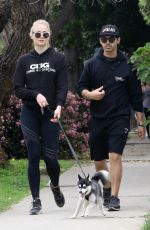 SOPHIE TURNER and Joe Jonas Walks Their Dog Out in Los Angeles 04/07/2018