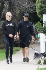 SOPHIE TURNER and Joe Jonas Walks Their Dog Out in Los Angeles 04/07/2018