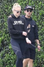 SOPHIE TURNER and Joe Jonas Walks Their Dog Out in Los Angeles 04/07/2018