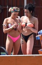 STEPHANIE DAVIS and GABBY ALLEN in Bikini at a Pool in Marbella 04/22/2018