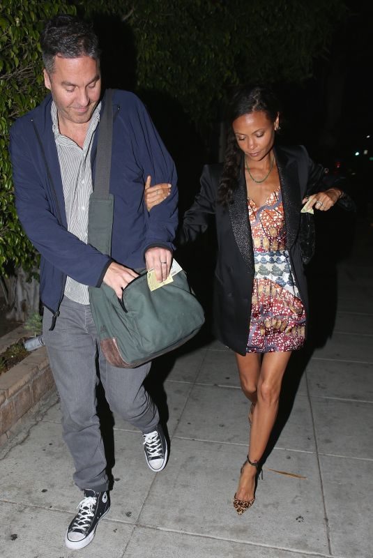 THANDIE NEWTON and Ol Parker Out for Dinner in Beverly Hills 04/26/2018