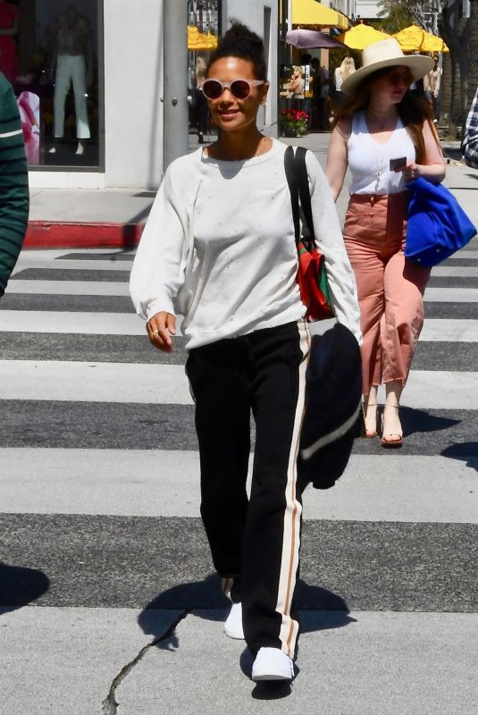 THANDIE NEWTON Out Shopping in Beverly Hills 04/23/2018