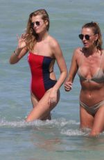 TONI GARRN and ALINA BAIKOVA in Swimsuit at a Beach in Miami 04/01/2018