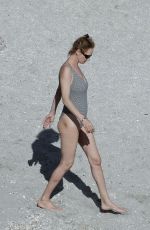 UMA THURMAN in Swimsuit at a Beach in St Barts 04/02/2018