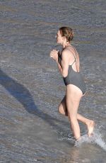 UMA THURMAN in Swimsuit at a Beach in St Barts 04/02/2018