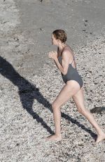 UMA THURMAN in Swimsuit at a Beach in St Barts 04/02/2018