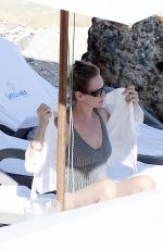 UMA THURMAN in Swimsuit at a Beach in St Barts 04/02/2018