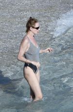 UMA THURMAN in Swimsuit at a Beach in St Barts 04/02/2018