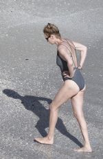 UMA THURMAN in Swimsuit at a Beach in St Barts 04/02/2018
