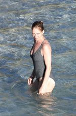 UMA THURMAN in Swimsuit at a Beach in St Barts 04/02/2018
