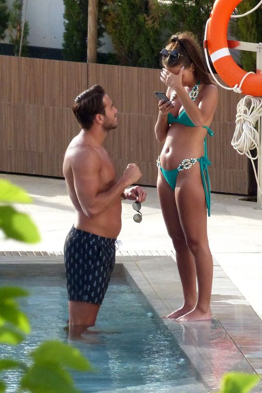 YAZMIN OUKHELLOU in Bikini at a Pool in Magaluf 04/22/2018
