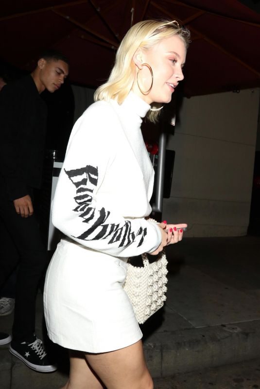 ZARA LARSSON Out for Dinner at Craig