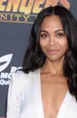 ZOE SALDANA at Avengers: Infinity War Premiere in Los Angeles 04/23/2018