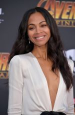 ZOE SALDANA at Avengers: Infinity War Premiere in Los Angeles 04/23/2018