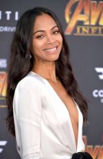 ZOE SALDANA at Avengers: Infinity War Premiere in Los Angeles 04/23/2018