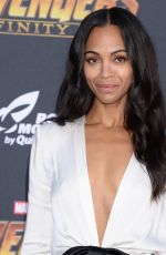 ZOE SALDANA at Avengers: Infinity War Premiere in Los Angeles 04/23/2018