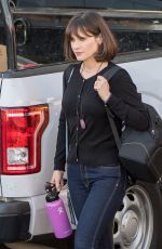 ZOOEY DESCHANEL Arrives at Jmmy Kimmel Live in Los Angeles 04/10/2018