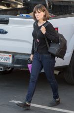 ZOOEY DESCHANEL Arrives at Jmmy Kimmel Live in Los Angeles 04/10/2018