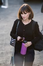 ZOOEY DESCHANEL Arrives at Jmmy Kimmel Live in Los Angeles 04/10/2018