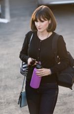 ZOOEY DESCHANEL Arrives at Jmmy Kimmel Live in Los Angeles 04/10/2018
