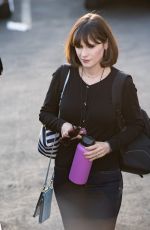 ZOOEY DESCHANEL Arrives at Jmmy Kimmel Live in Los Angeles 04/10/2018