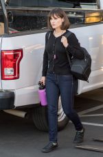 ZOOEY DESCHANEL Arrives at Jmmy Kimmel Live in Los Angeles 04/10/2018