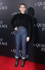 ZOSIA MAMET at A Quiet Place Premiere in New York 04/02/2018