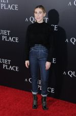 ZOSIA MAMET at A Quiet Place Premiere in New York 04/02/2018