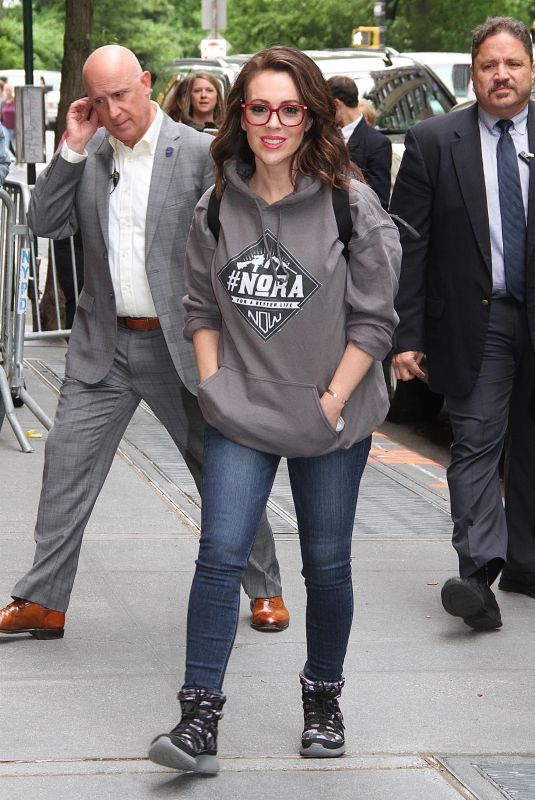ALYSSA MILANO Arrives at The View in New York 05/18/2018