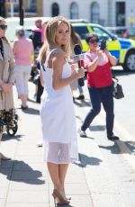 AMANDA HOLDEN at Horsedrawn Carriage Ride Her Royal Wedding Correspondent Role Windsor in Berkshire 05/14/2018