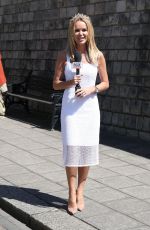 AMANDA HOLDEN at Horsedrawn Carriage Ride Her Royal Wedding Correspondent Role Windsor in Berkshire 05/14/2018