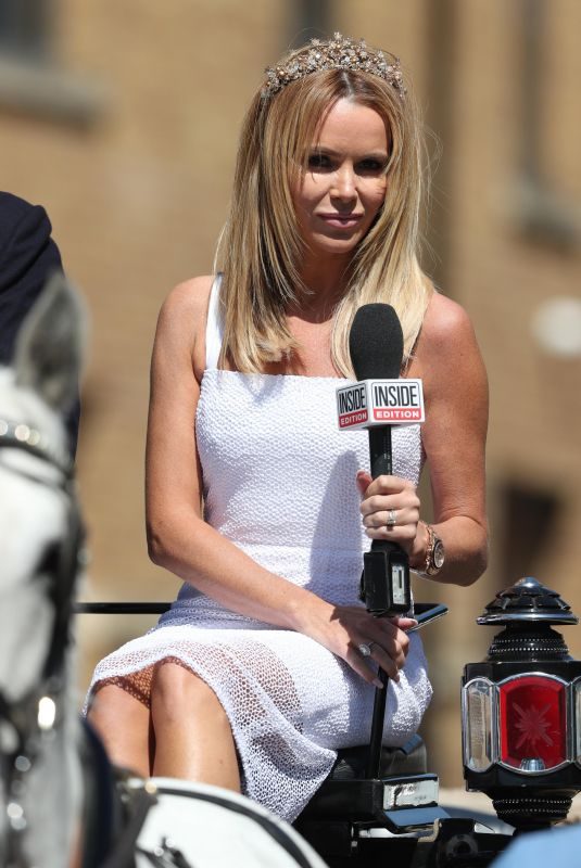 AMANDA HOLDEN at Horsedrawn Carriage Ride Her Royal Wedding Correspondent Role Windsor in Berkshire 05/14/2018