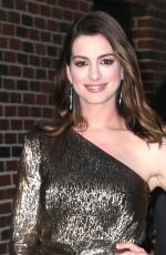 ANNE HATHAWAY at Late Show with Stephen Colbert in New York 05/23/2018