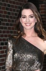 ANNE HATHAWAY at Late Show with Stephen Colbert in New York 05/23/2018