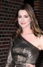 ANNE HATHAWAY at Late Show with Stephen Colbert in New York 05/23/2018