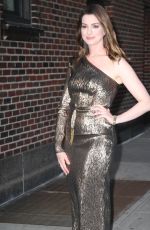 ANNE HATHAWAY at Late Show with Stephen Colbert in New York 05/23/2018