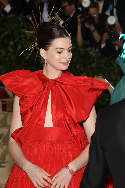 ANNE HATHAWAY at MET Gala 2018 in New York 05/07/2018
