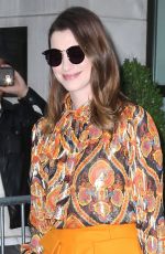 ANNE HATHAWAY Leaves Her Hotel in New York 05/23/2018