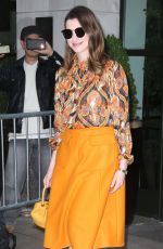 ANNE HATHAWAY Leaves Her Hotel in New York 05/23/2018