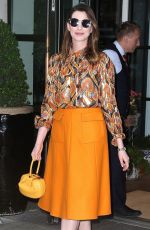 ANNE HATHAWAY Leaves Her Hotel in New York 05/23/2018