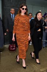 ANNE HATHAWAY Out for Dinner in New York 