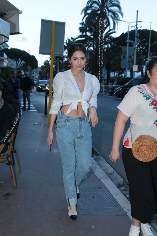 ARAYA HARGATE in Jeans Out in Cannes 05/13/2018