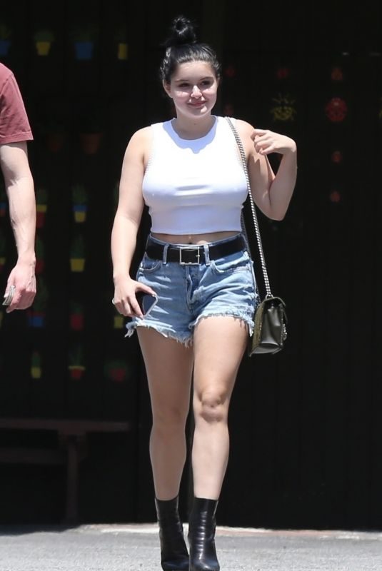 ARIEL WINTER in Cut-Off Denim Out in Los Angeles 05/15/2018