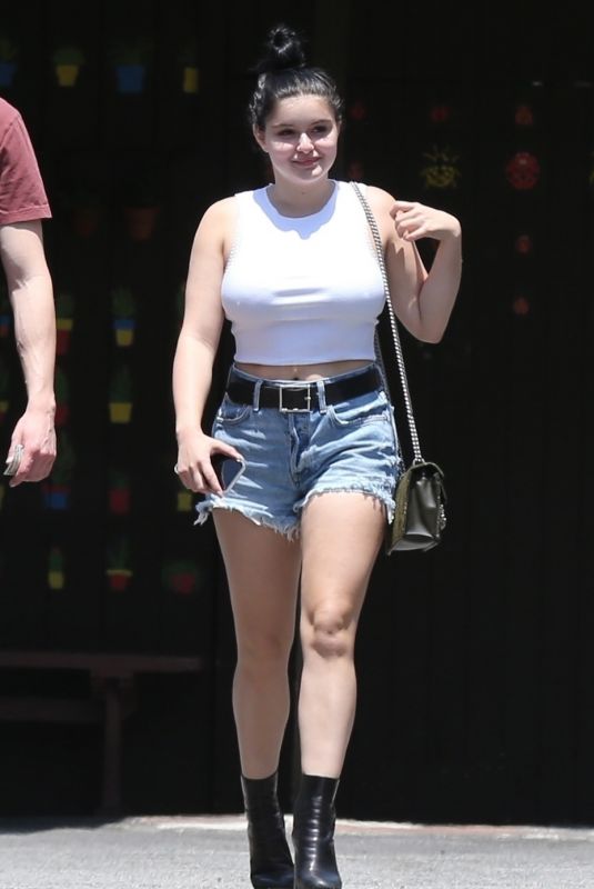 ARIEL WINTER in Cut-Off Denim Out in Los Angeles 05/15/2018